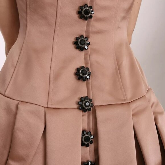 Dolce & Gabbana Crystal Pink Silk Chandelier Ball Gown Dress IT42 M Pink - Picture 3 of 9